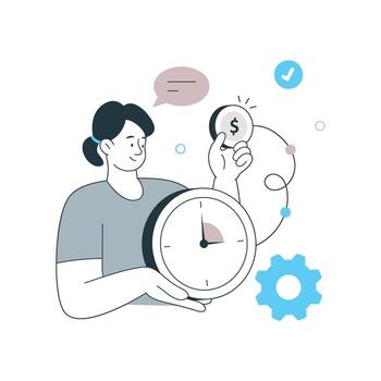 Setting Hourly Rate illustration. EPS 10 File vector
