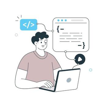 aprendizaje software Ingenieria ilustración. eps 10 archivo vector