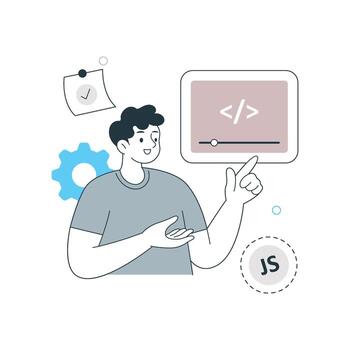 Web Development Course Illustration. EPS 10 File vector