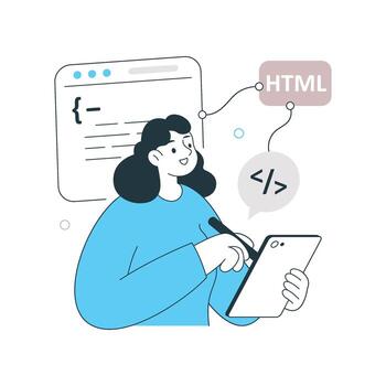 código escritura ilustración. eps 10 archivo vector