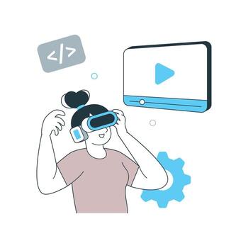 Metaverse Software Developer Illustration. EPS 10 File vector