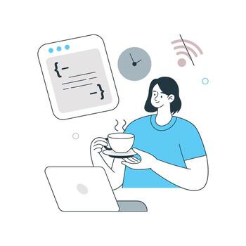 Developer Taking Time Off Illustration. EPS 10 File vector