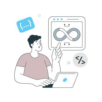 devops ingeniero ilustración. eps 10 archivo vector