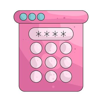 Digital Keypad Password Illustration vector