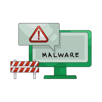 Malware Detected on Computer Illustration vector
