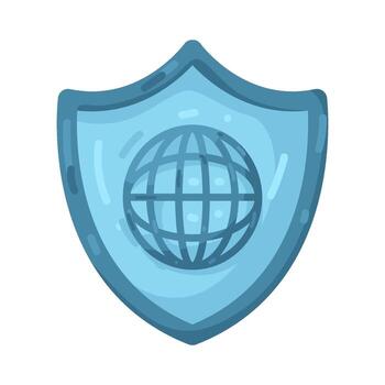 ilustración de globo y proteger para Internet seguridad vector