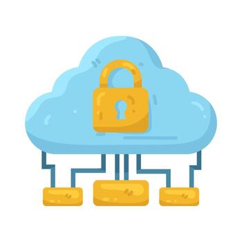 Cloud Computing Security Illustration vector