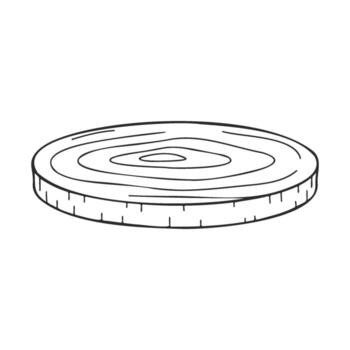 Simple line art of tree trunk cross-section vector