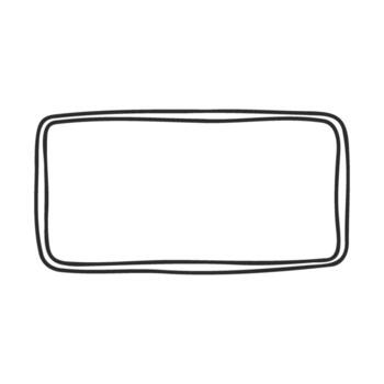Simple black Hand drawnrectangular border frame on white background vector