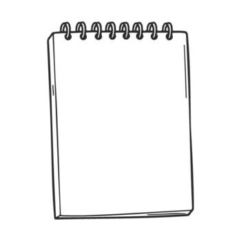 Blank spiral notebook with wire binding for sketches and notes vector