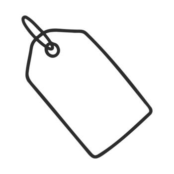 Simple outline of blank price tag with string attached vector