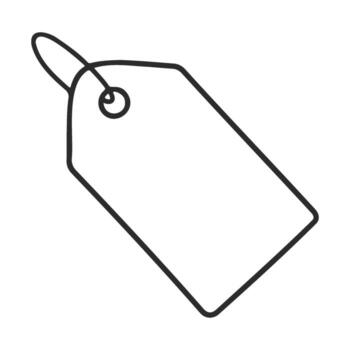 Blank price tag with string for labeling and organizing merchandise vector