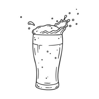 espumoso cerveza Desbordamiento en alto vaso con chapoteo y burbujas vector