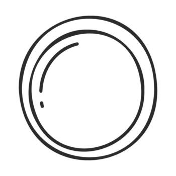 Black and white circular patterned empty plate sketch illustration vector