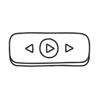 Hand drawnmedia player buttons with play and arrows on white background vector