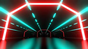 Türkis und rot Cyber Autobahn zu Daten Stadt Hintergrund vj Schleife im 4k video