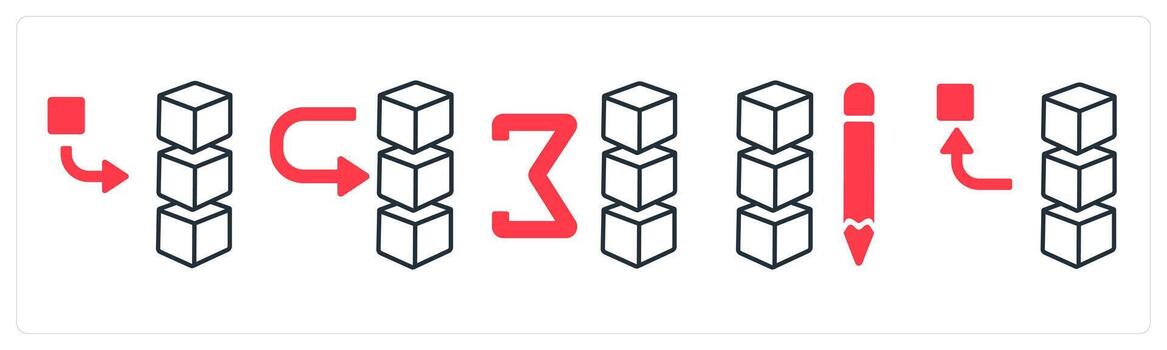 un conjunto de 5 5 mezcla íconos como añadir pila, moverse conducir datos, suma de conducir en rojo color vector