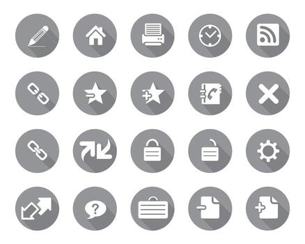 White web icons on grey sphere , Contact us icons for web computer and mobile vector