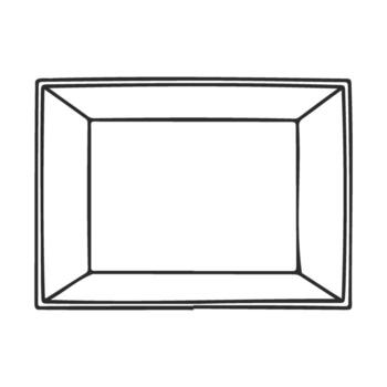 Simple black and white rectangular frame outline vector