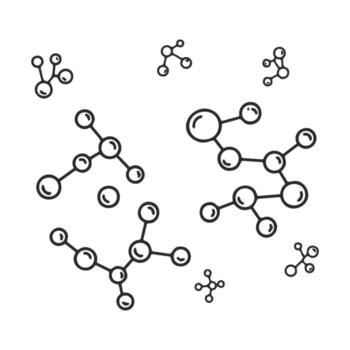 Abstract molecular structure pattern with interconnected geometric nodes and lines vector