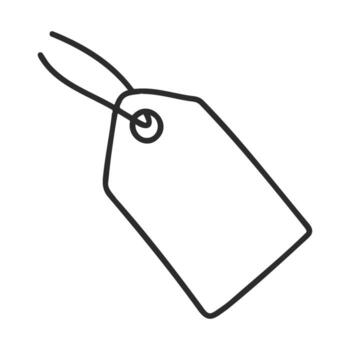 Blank price tag outline with string for retail and branding vector