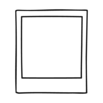Blank polaroid frame with Hand drawnstyle outline design vector