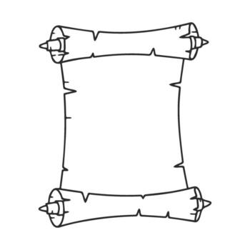 Ancient scroll blank template with rolled edges for writing or decoration vector