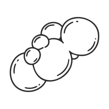 Simple line art of overlapping bubbles in black and white design vector