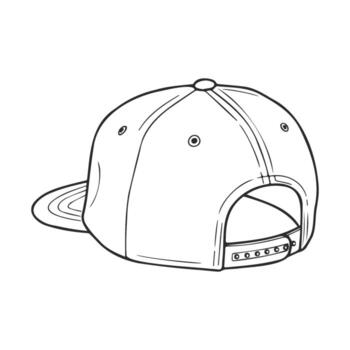 Back view of a classic snapback cap with adjustable strap and eyelets vector