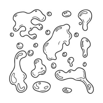 resumen negro y blanco líquido formas y gotas en blanco antecedentes vector