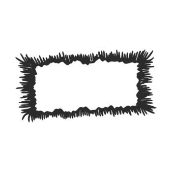 Rectangular grunge border with jagged edges on white background vector