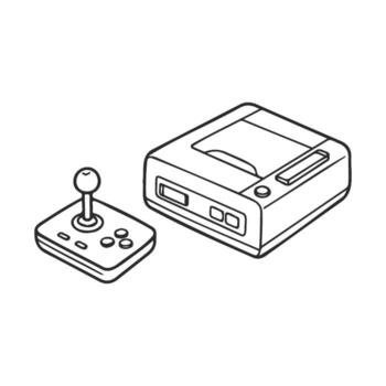 retro juego consola con palanca de mando línea Arte vector