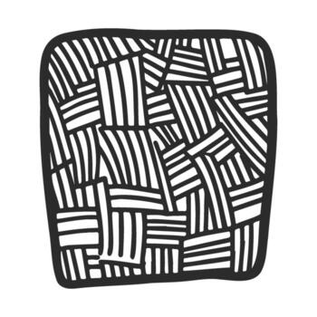 Abstract geometric pattern with black and white stripes in square design vector