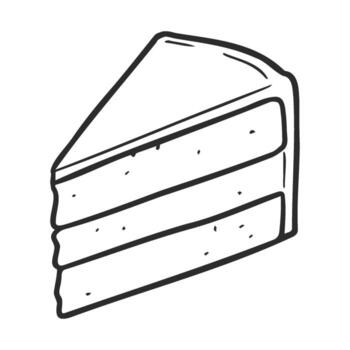 Sketch of a threeandlayer cake slice with cream filling vector