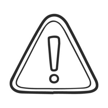 Warning sign with exclamation mark on triangular background vector