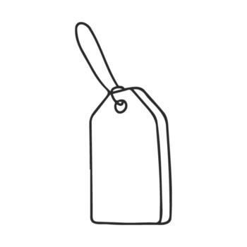 minimalista contorno de un blanco etiqueta con cuerda adjunto archivo vector