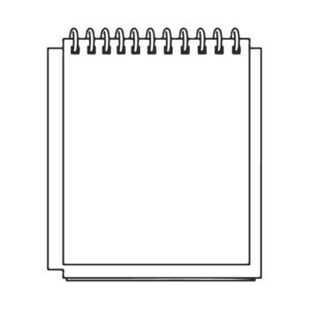 Blank spiral notebook with open pages and wire binding vector