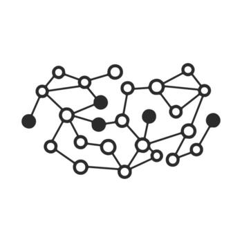 Abstract black and white molecular structure network diagram vector