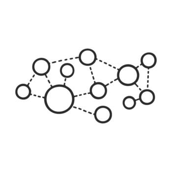 resumen negro punteado red con interconectado círculos en blanco antecedentes vector