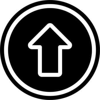 uno hacer clic subir sólido icono vector