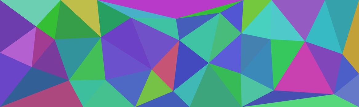 vibrante geométrico resumen modelo con vistoso polígonos en verde, azul, púrpura, rosa, y amarillo, creando un dinámica y animado visual acuerdo. vector