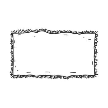 Hand drawnblank scroll with rough edges and rustic border design vector