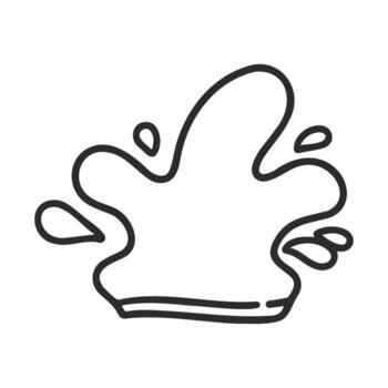 Simple black splash outline on white background with curved and fluid lines vector