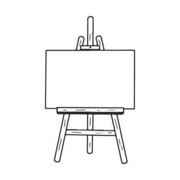 Blank canvas on easel for art projects and design concepts vector