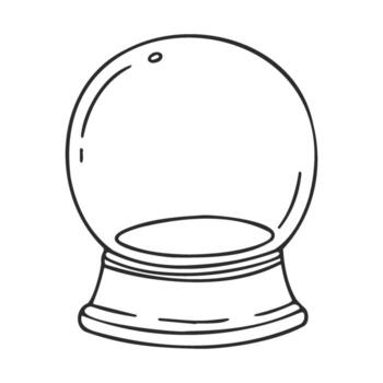 Empty snow globe outline on white background vector
