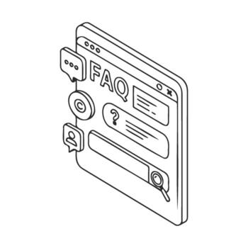 Faq web page layout design with search and chat features vector