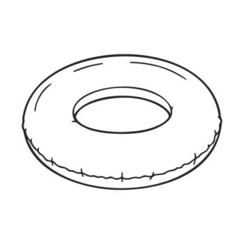 Simple outline of a round donut with smooth icing topping vector