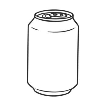 Outline drawing of a beverage can with simple black line art design vector