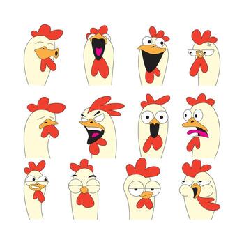 Rooster mascot logo design with modern concept illustration. Rooster head design pack. vector