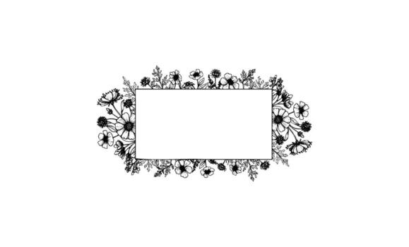 floral frontera con blanco centrar para personalizado texto o diseño vector